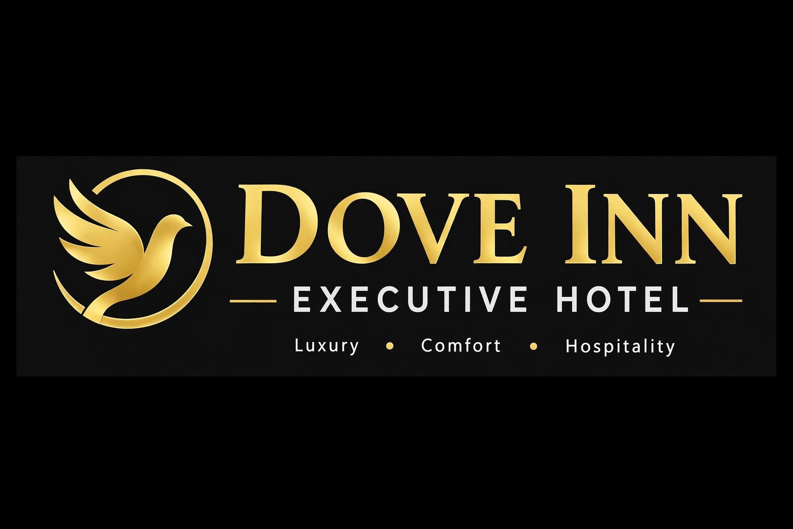 Dove Inn Executive Hotel — gold signboard